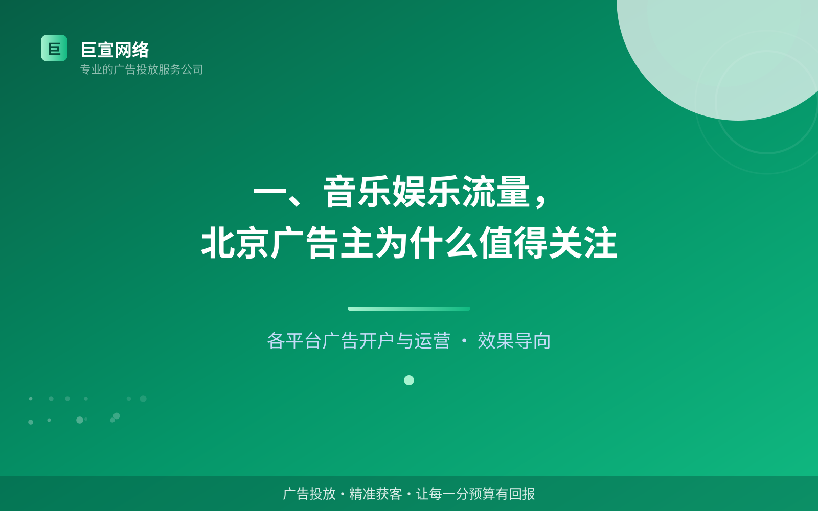 一、音乐娱乐流量,北京广告主为什么值得关注(投放总览) 一、音乐娱乐流量,北京广告主为什么值得关注(投放总览)