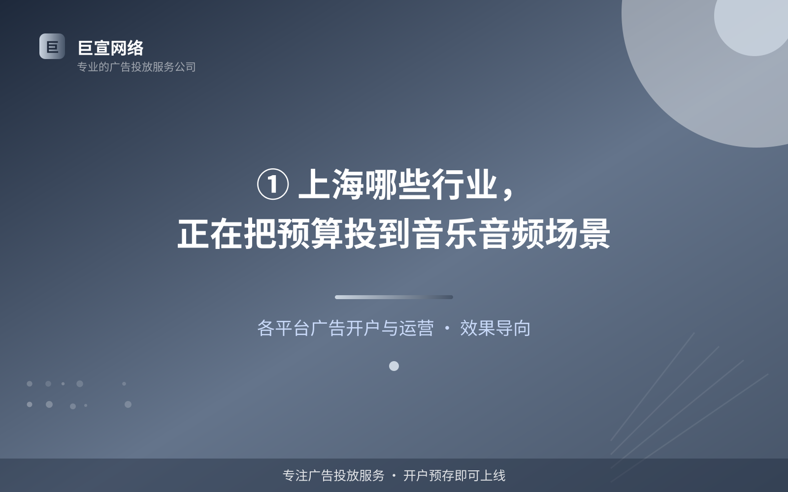 ① 上海哪些行业,正在把预算投到音乐音频场景(费用与预算参考) ① 上海哪些行业,正在把预算投到音乐音频场景(费用与预算参考)